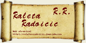 Raleta Radoičić vizit kartica